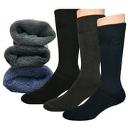 Diabetic Socks, Unisex Fuzzy Socks, Soft Cotton and Stretchy, Cushioned from Toe to Top, Size 7-11, 3 Pairs