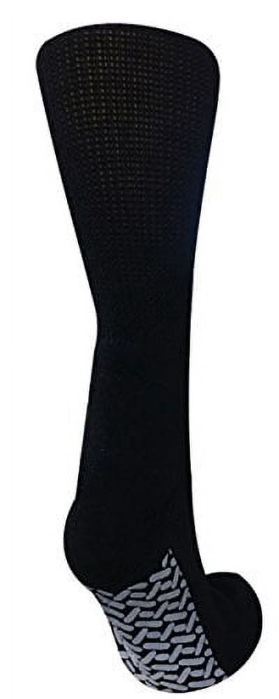 Diabetic Socks Unisex- Non Skid Hospital Loose Fitting Slipper Socks With Gripper Bottoms - 3 Pack Savings - Gripper socks (Black, 13-15)