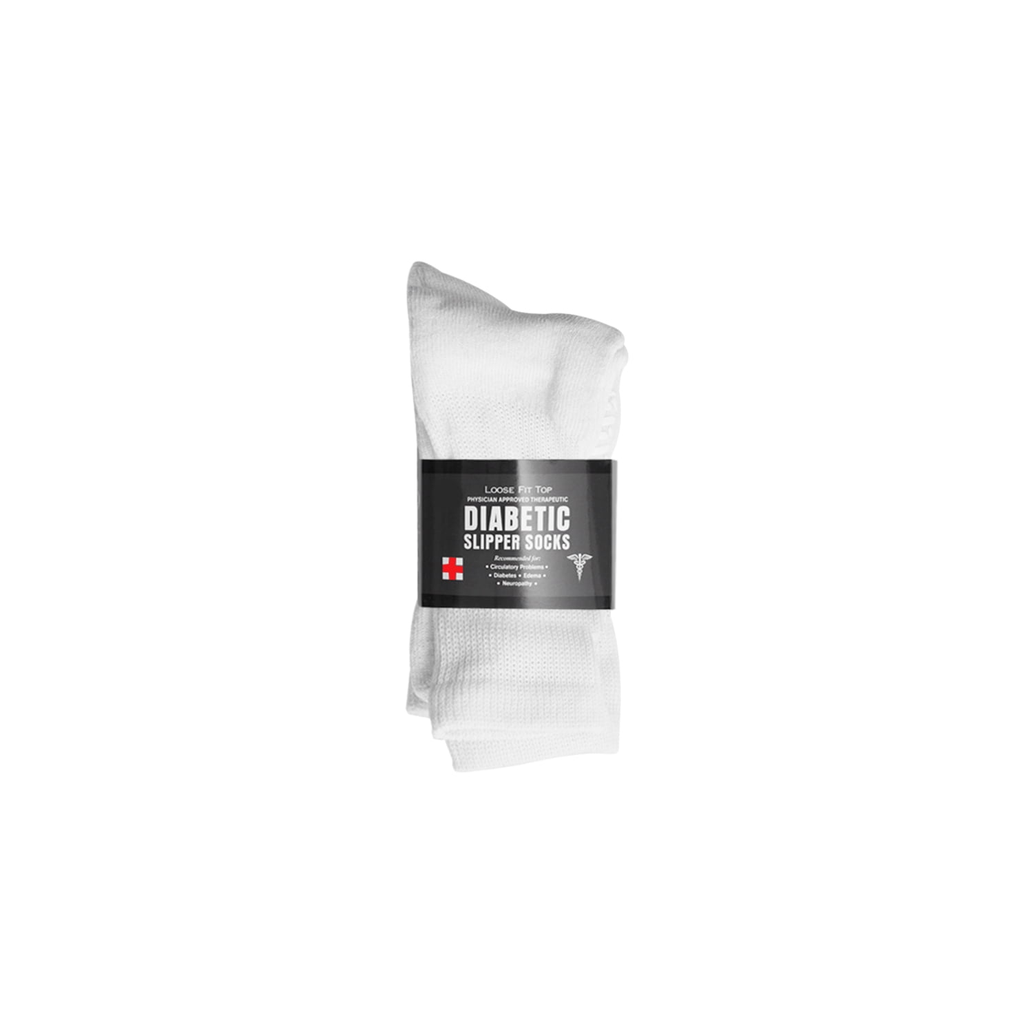 Diabetic Socks Unisex- Non Skid Hospital Loose Fitting Slipper Socks With Gripper Bottoms - 3 Pack Savings - Gripper socks (White, 9-11)
