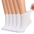 thumbnail image 1 of Diabetic Socks for Men & Women| Non-Binding Loose Fit | 5 Pairs Ankle - Breathable Mesh Fabric All-Day Comfort,Size 10-13, 1 of 6
