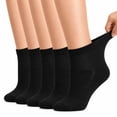 thumbnail image 1 of Diabetic Socks for Men & Women| Non-Binding Loose Fit | 5 Pairs Ankle - Breathable Mesh Fabric All-Day Comfort,Size 9-11, 1 of 6