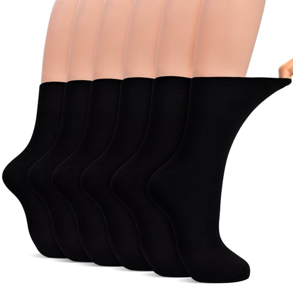 Crew Socks Women, 6 Pairs Extra Wide Loose Fitting Men Socks Comfortable Wide Sock