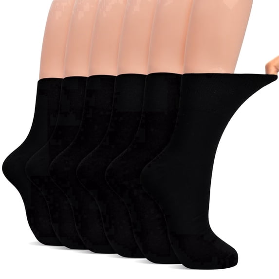 Crew Socks Women, 6 Pairs Extra Wide Loose Fitting Women Socks Comfortable Wide Sock 6-11