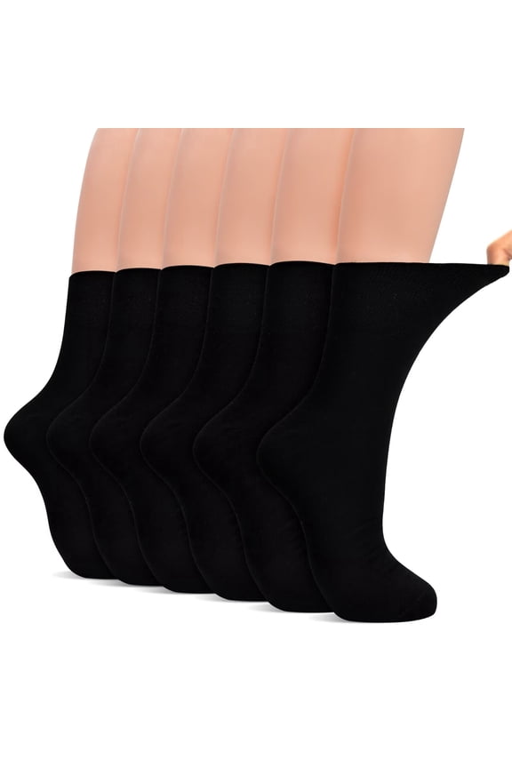 Crew Socks Women, 6 Pairs Extra Wide Loose Fitting Men Socks Comfortable Wide Sock