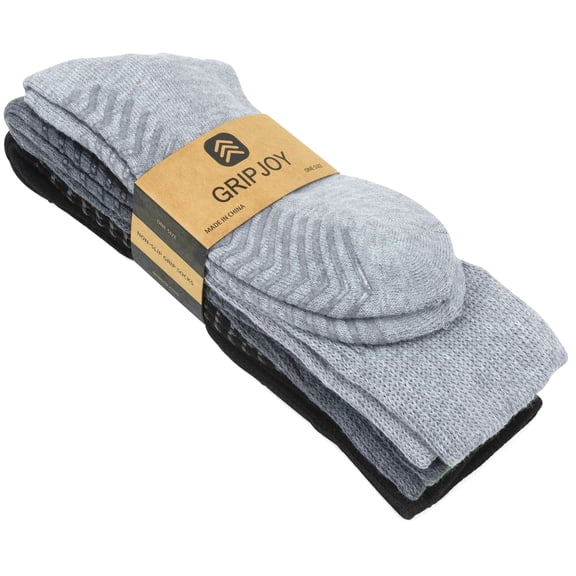 Diabetic Socks with Grippers, Non-Slip Grip Socks, Hospital Socks - 3 Pairs