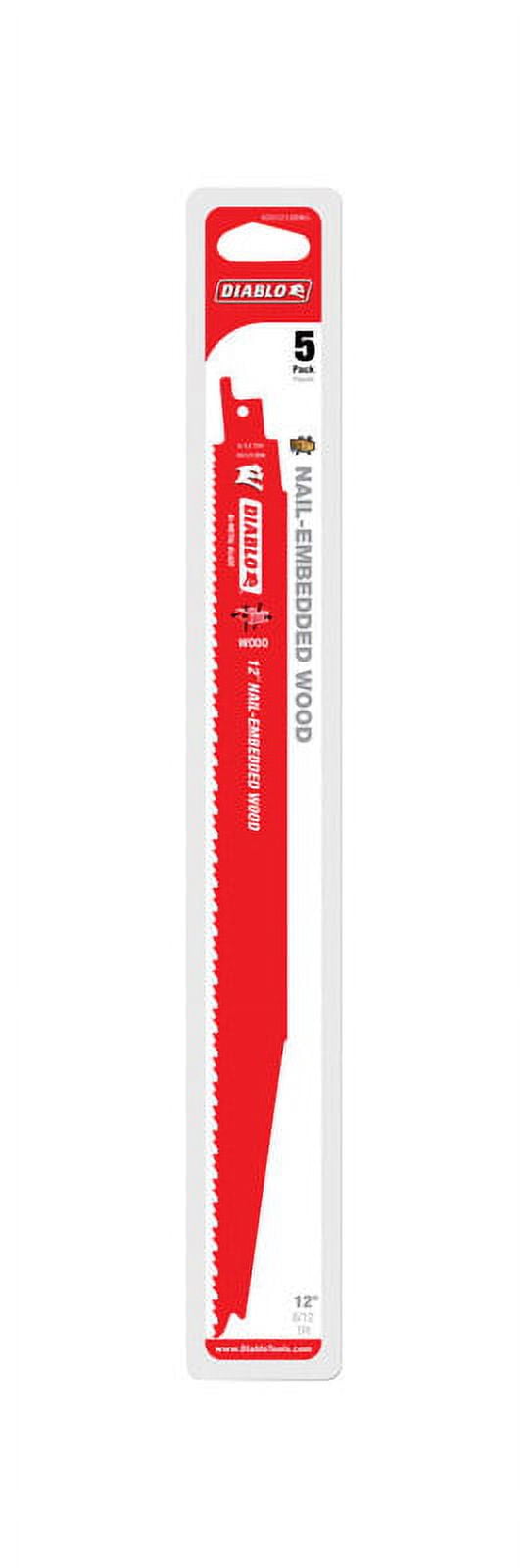 Diablo 12 in. Bi-Metal Dual Tooth Reciprocating Saw Blade 6/12 TPI 5 pk