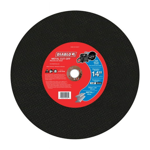 Diablo 14 in. Dia. x 20 mm Aluminum Oxide Metal Cut-Off Wheel 1 pk