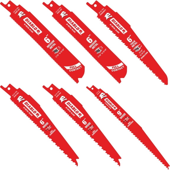 Diablo 6-Piece Demolition Reciprocating Saw Blade Set - Single Pack
