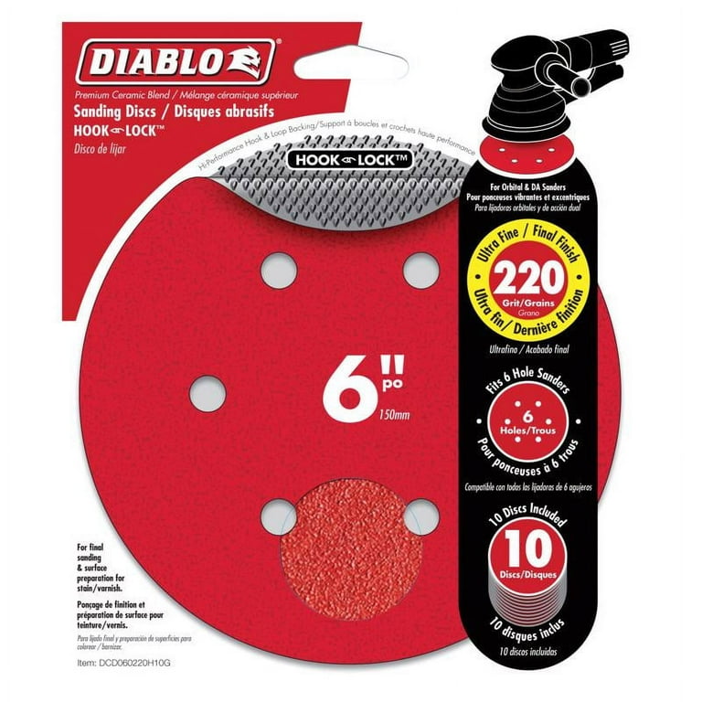 Diablo 6 in. Ceramic Blend Hook and Lock Sanding Disc 220