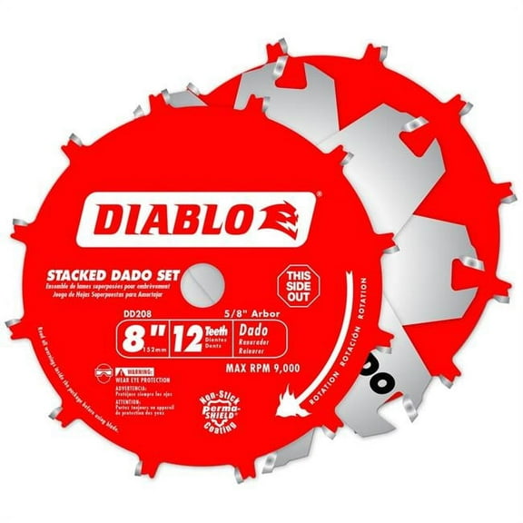 Diablo 8 in. Dia. X 5/8 in. Carbide Stacked Dado Saw Blade Set 12 Teeth 1 Pk