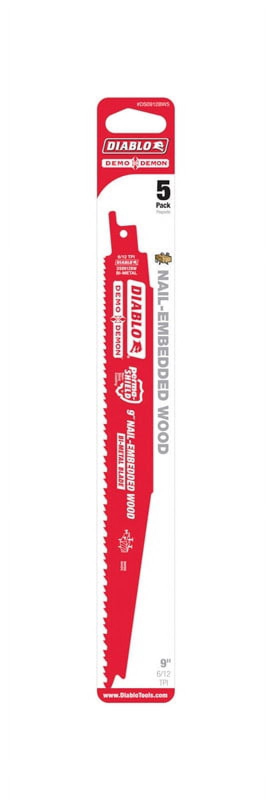 Diablo 9 in. Bi-Metal Reciprocating Saw Blade 6/12 TPI 5 pc.
