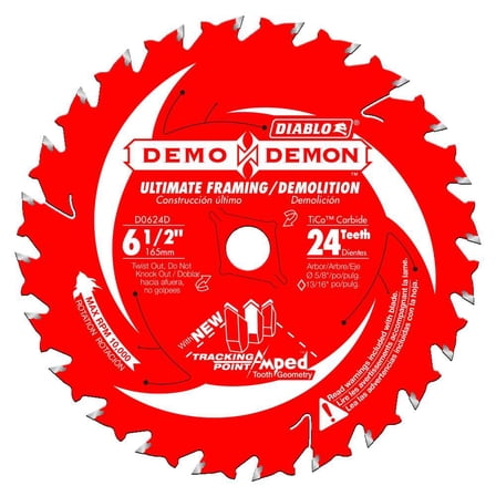 Diablo Tools 6-1/2 In. X 24 Tooth Demo Demon Ultimate Framing/demolition Saw Blade