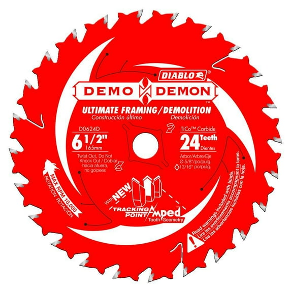 Diablo Tools 6-1/2 In. X 24 Tooth Demo Demon Ultimate Framing/demolition Saw Blade