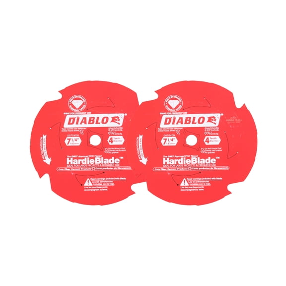 Diablo D0704DHA 7 1/4" 4T PCD Tip TCG Hardie Blade Fiber Cement Saw Blade (2-Pack)