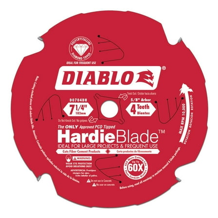 Diablo D0704Dh 7-1/4-Inch Hardieblade Pcd Tipped Diablo Circular Saw