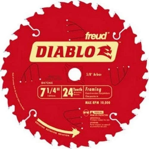Diablo D0724A 7-1/4" X 24-Teeth Framing Saw Blade For Wood