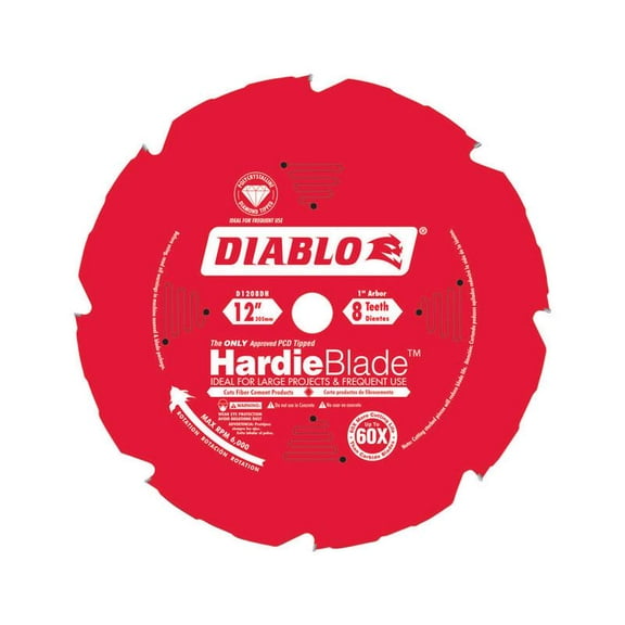 Diablo D1208Dh 12-Inch 8T Hardieblade Pcd Fiber Cement Saw Blade