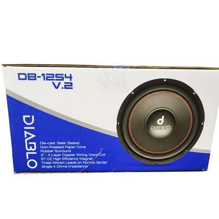 Diablo DB-12S4-V.2 12" 700W RMS Single 4-Ohm Voice Coil SVC Car Audio Subwoofer