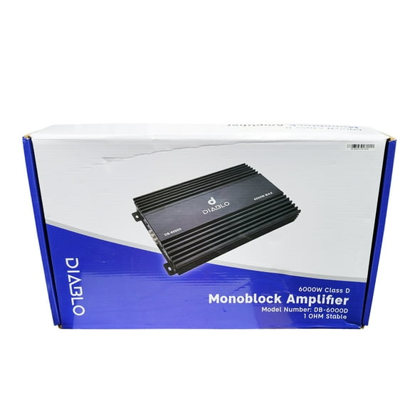 Diablo DB-6000D Monoblock 6000W Max 1-Ohm Stable Class-D Car Audio Amplifier