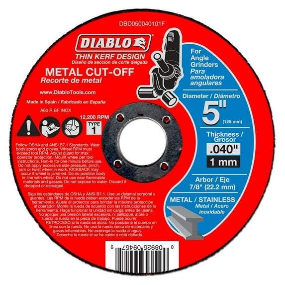 Diablo DBD050040110F 5" Thin Kerf Metal Cut-Off Discs (10-Pack)