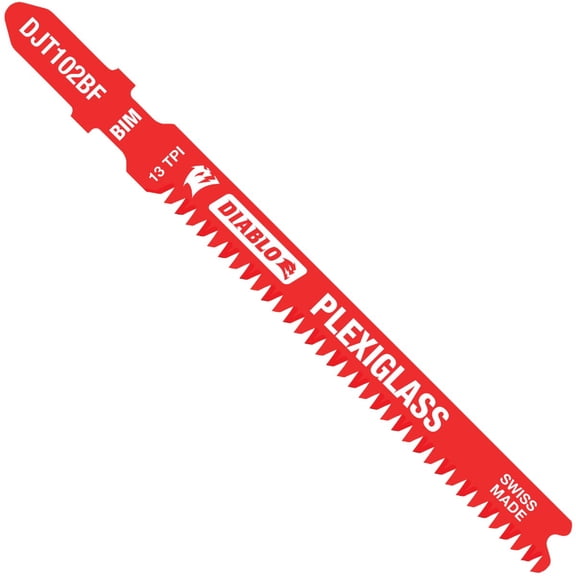 Diablo by Freud DJT102BF5 3-5/8 in. 13 TPI T-Shank Jig Saw Blades for Plexiglass