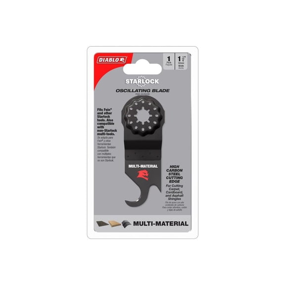 Freud DOS125KNFE Oscillating Blade Starlock 1-1/4" W High Carbon Steel Hook Knife Round Multi-Material