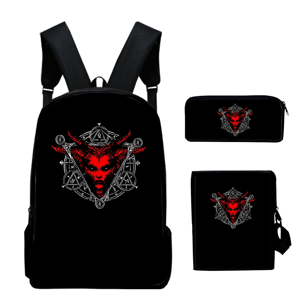 Diablo IV Backpack Rucksack Cosplay Zip Pack Schoolbag Daypacks Travel ...