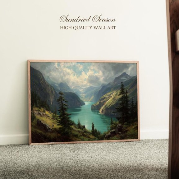 Diablo Lake North Cascades Serene Mountain Landscape Turquoise Water, Unframed Paper Poster 8x10in