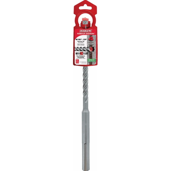 Diablo Rebar Demon SDS-Max Full Carbide Rotary Hammer Drill Bit - Single Pack Heavy-Duty Construction, Professional Use