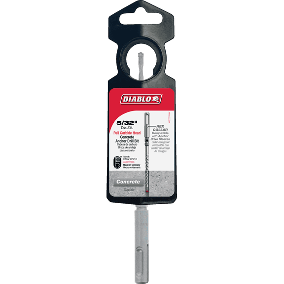 Diablo SDS-Plus Anchor Full Carbide Rotary Hammer Drill Bit - Pack of 4 Heavy-Duty Construction, Professional Use