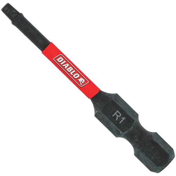 Diablo #1 Square Drive Bit with MaxTorque Zone for Durability and Impact Resistance - Optimized Tip, Laser Engraved Bit Type - 1/4" Hex, 2" Length - DSQ12P1