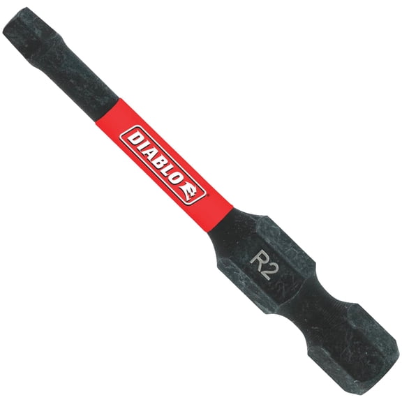 Diablo #2 Square Drive Bit with MaxTorque Zone for Durability and Impact Resistance - Optimized Tip, Laser Engraved Bit Type - 1/4" Hex, 2" Length - DSQ22P1