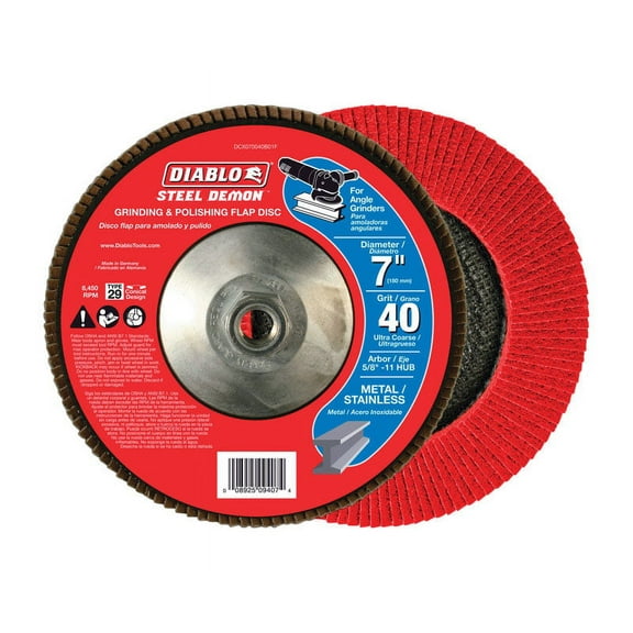 Diablo Steel Demon 7 in. Zirconia Aluminum Oxide Bolt-On Grinding Disc 40 Grit Ultra Coarse 1 pk
