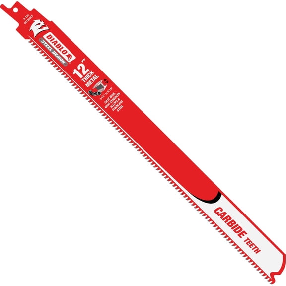 Diablo Steel Demon Carbide Teeth Reciprocating Saw Blade for Thick Metal - 12" Length, 8 TPI, 3-Pack - DS1208CF3