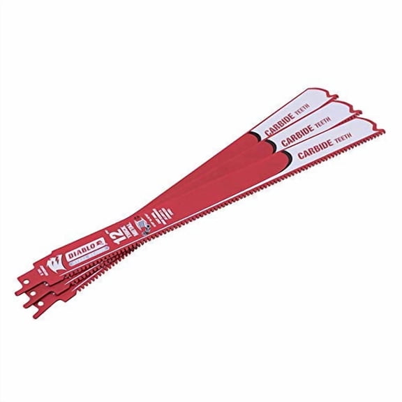 Diablo Steel Demon Carbide Teeth Reciprocating Saw Blade for Thick Metal - 12" Length, 8 TPI, 3-Pack - DS1208CF3