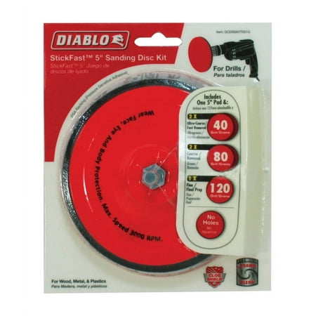 Diablo StickFast 5 in. Ceramic Blend Adhesive Sanding Disc Kit Assorted 6 pc.