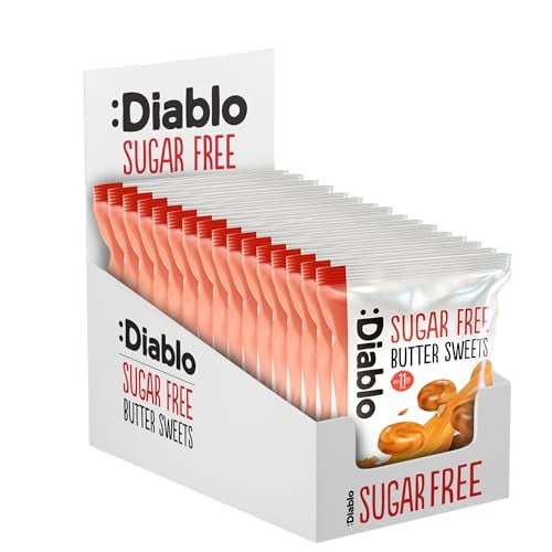 Diablo Sugar-Free Candy Butter Sweets, Healthy Sweets Sweetened with Maltitol, Sugar-Free Treats for All Occasions, Ideal for Gift Boxes, Mothers Day & Fathers Day 75g, Pack of 1