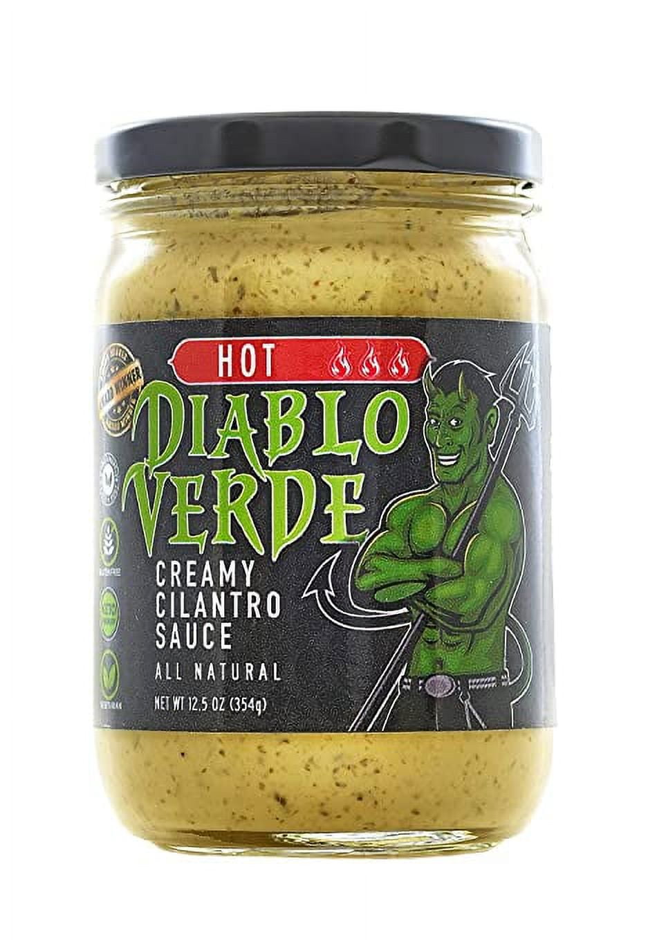Diablo Verde Salsa, Creamy Cilantro Sauce, Hot, 12.5 oz Jar