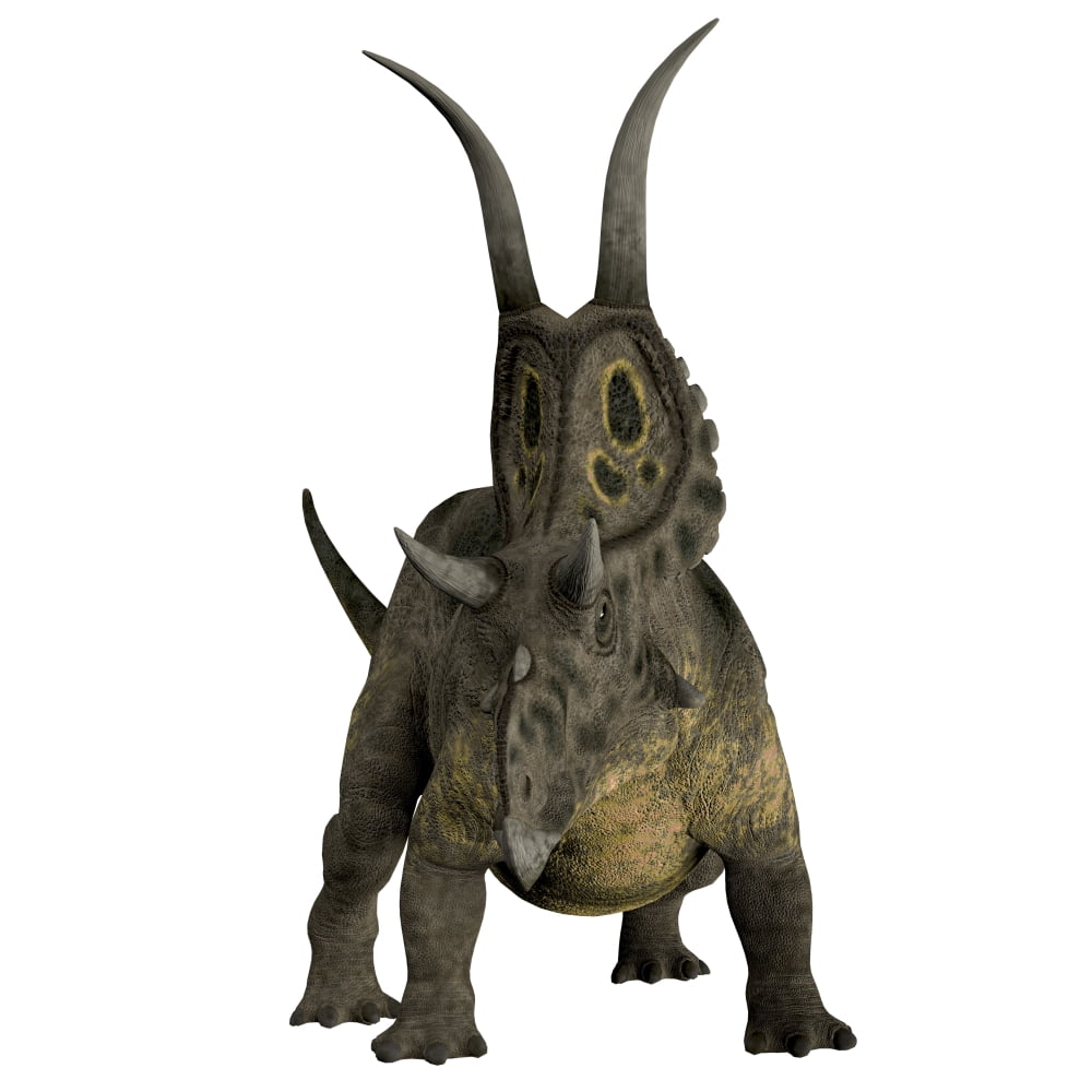 Diabloceratops dinosaur Canvas Art - Corey FordStocktrek Images (29 x 29)