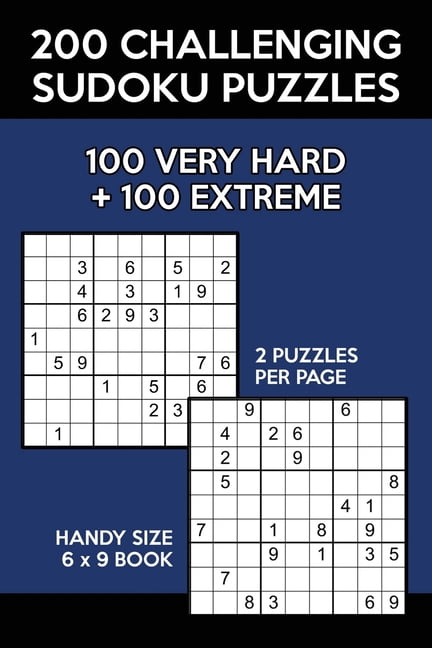 Diabolical 200 Challenging Sudoku Puzzles: 100 Very Hard &amp; 100 Extreme 9x9 Grids, Book 2, (Paperback)