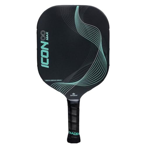 Diadem Icon Infinity Max Pickleball Paddle  Large Sweet Spot  Dual Foam Core & Carbon Fiber  Maximum Power, Control, and Spin  High Performance with Replaceable Edge Guard Mint