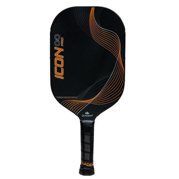 Diadem Icon Infinity Pro Pickleball Paddle  USAPA Approved  Dual Foam Core & Carbon Fiber  Maximum Power, Control, and Spin  High Performance with Replaceable Edge Guard Inferno Orange