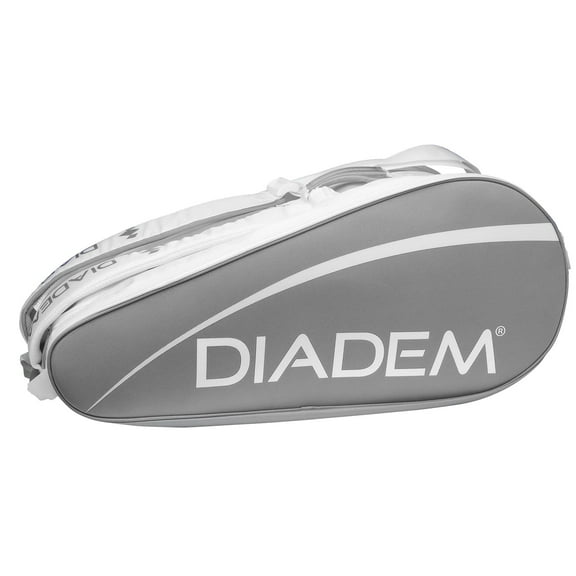 Diadem Tour v3 12PK Tennis Racket Bag Holds Up to 12 Rackets, Adjustable Shoulder Straps, Separate Shoe Compartment, Durable Travel Gear for Players of All Levels (Gray)