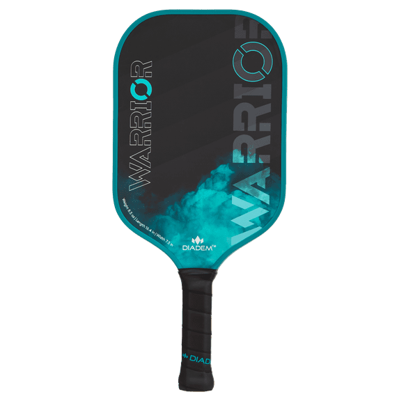 Diadem Warrior Carbon Fiber Pickleball Paddle, 3X L-Core Hybrid Nomex Core, Grit Paint, Teal