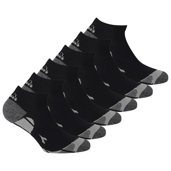 Diadora Unisex Sneaker Sports Socks, 6 Pack - Socks, Multi Pack, Logo, Pattern Black 43-46