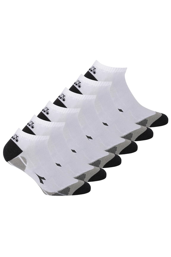 Unisex Sneaker Sports Socks, 6 Pack - Socks, Multi Pack, Logo, Pattern White 39-42