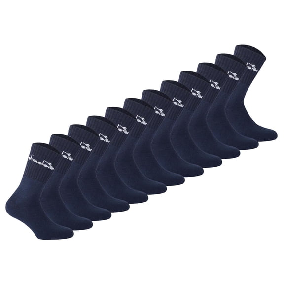Diadora Unisex Tennis Socks - 12 Pack, Logo Dark Blue 39-42