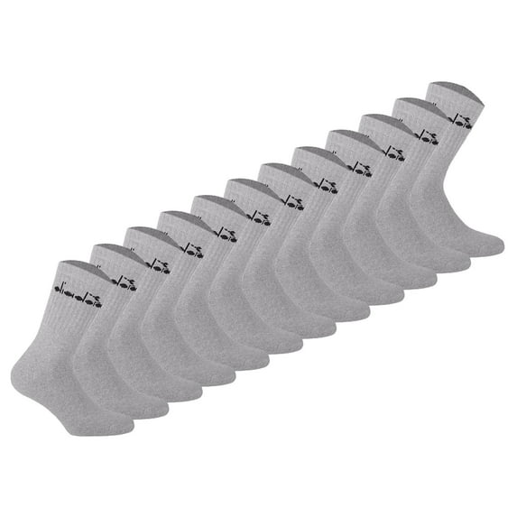 Diadora Unisex Tennis Socks - 12 Pack, Logo Grey 43-46