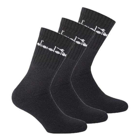 Diadora Unisex Tennis Socks - 3 Pack, Logo Black 39-42