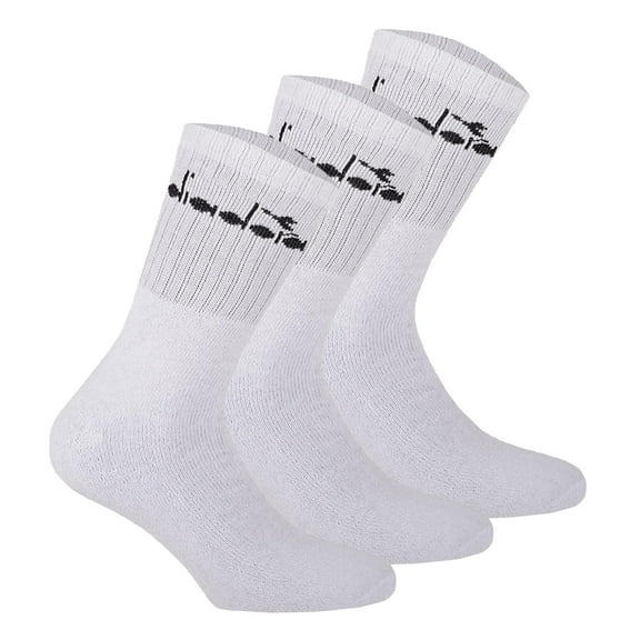 Diadora Unisex Tennis Socks - 3 Pack, Logo White 43-46